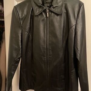 Men’ Colebrook Black Leather Zip-Front Jacket